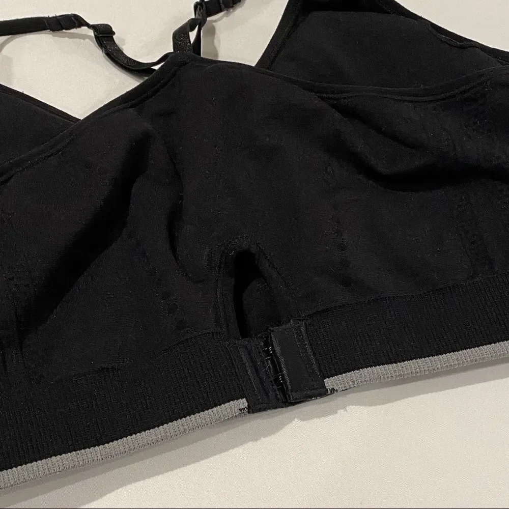 Balance Collection Wireless Racerback Removeable Pads Black Sports Bra Large
